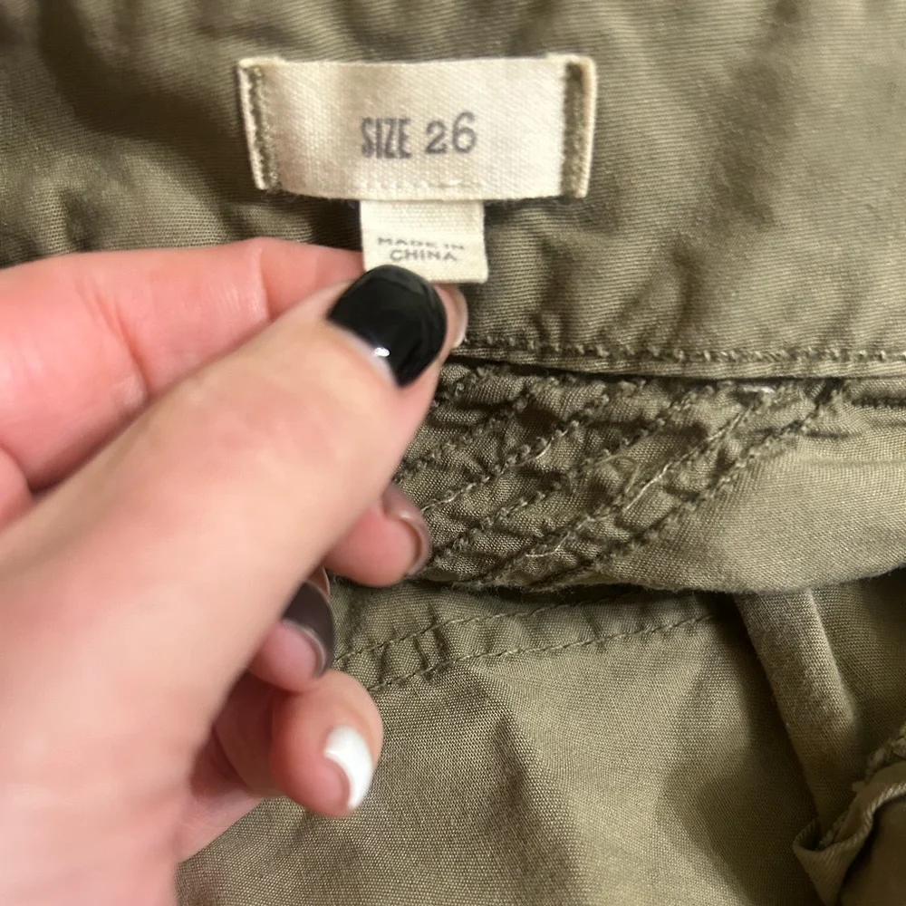 Madewell 100% Cotton Green Cargo‎ Shorts Size 26